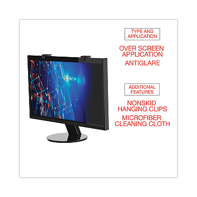 Innovera Protective Antiglare LCD Monitor Filter for 24" Widescreen Flat Panel Monitor, 16:9/16:10 Aspect Ratio (IVR46406)