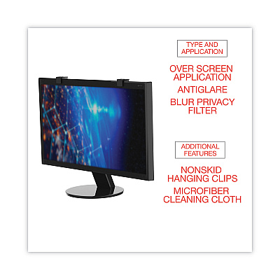 Innovera Premium Antiglare Blur Privacy Monitor Filter for 24" Widescreen Flat Panel Monitor, 16:9/16:10 Aspect Ratio (IVR46416)