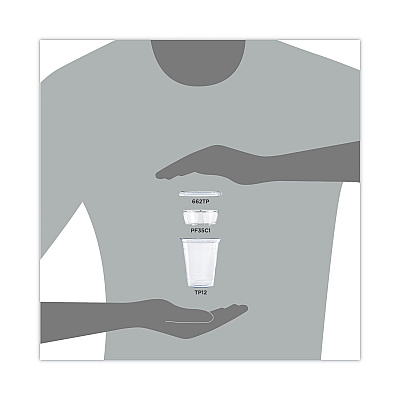 Dart Clear PET Grab n Go Kit Combo with Insert, 12 oz, Clear, 500/Carton (DCCPF35C1CP)