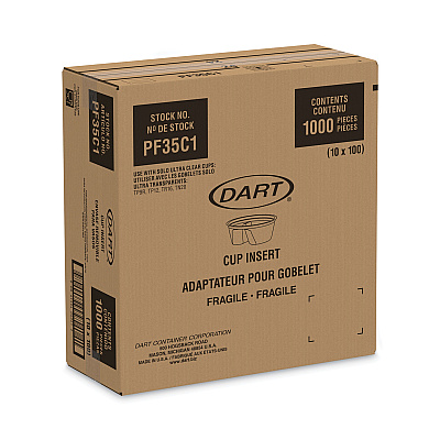 Dart Single Compartment Cup Insert, 3.5 oz, Clear, 1,000/Carton (DCCPF35C1)