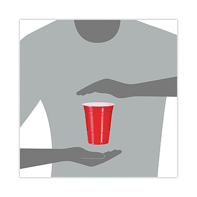 Dart SOLO Party Plastic Cold Drink Cups, 16 oz, Red, 50/Pack (DCCP16RPK)
