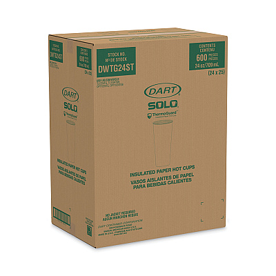 Solo Thermoguard Insulated Paper Hot Cups, 24 oz, Steam Print, 600/Carton (DCCDWTG24ST)