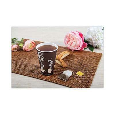Solo Thermoguard Insulated Paper Hot Cups, 16 oz, Steam Print, 600/Carton (DCCDWTG16ST)