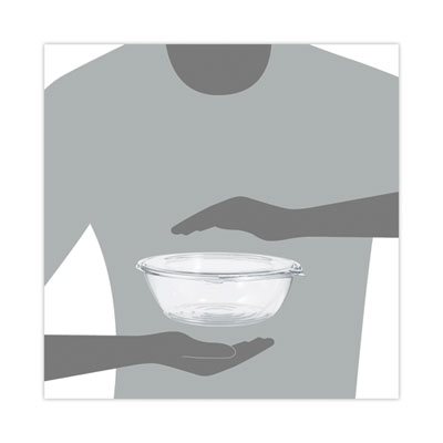 Dart Tamper-Resistant, Tamper-Evident Bowls with Flat Lid, 48 oz, 8.9" Diameter x 2.8"h, Clear, Plastic, 100/Carton (DCCCTR48BF)
