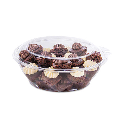Dart Tamper-Resistant, Tamper-Evident Bowls with Dome Lid, 48 oz, 8.9" Diameter x 3.4"h, Clear, Plastic, 100/Carton (DCCCTR48BD)
