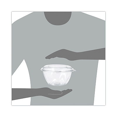 Dart Tamper-Resistant, Tamper-Evident Bowls with Dome Lid, 32 oz, 7" Diameter x 3.4"h, Clear, Plastic, 150/Carton (DCCCTR32BD)