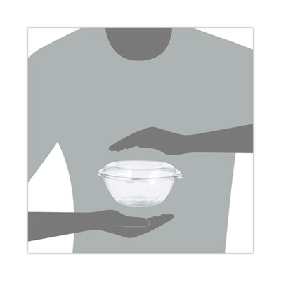 Dart Tamper-Resistant, Tamper-Evident Bowls with Dome Lid, 24 oz, 7" Diameter x 3.1"h, Clear, Plastic, 150/Carton (DCCCTR24BD)