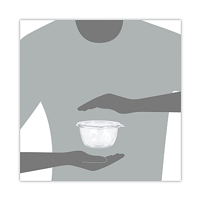 Dart Tamper-Resistant, Tamper-Evident Bowls with Flat Lid, 16 oz, 5.5" Diameter x 2.7"h, Clear, Plastic, 240/Carton (DCCCTR16BF)