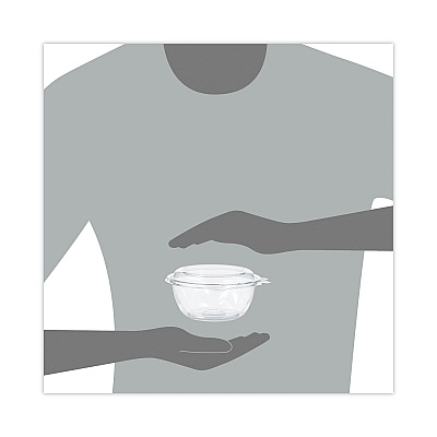 Dart Tamper-Resistant, Tamper-Evident Bowls with Dome Lid, 12 oz, 5.5" Diameter x 2.6"h, Clear, Plastic, 240/Carton (DCCCTR12BD)