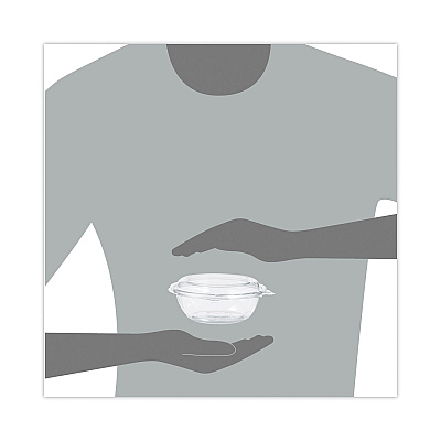 Dart Tamper-Resistant, Tamper-Evident Bowls with Dome Lid, 8 oz, 5.5" Diameter x 2.1"h, Clear, Plastic, 240/Carton (DCCCTR8BD)