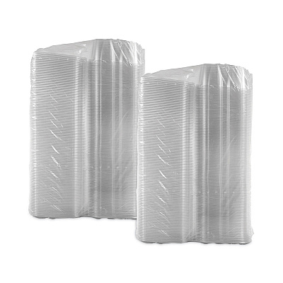 Dart ClearPac SafeSeal Tamper-Resistant/Evident Containers, Flat Lid, 64 oz, 8.1 x 7.8 x 3.3, Clear, Plastic, 100/Bag, 2 Bags/CT (DCCCH64DEF)