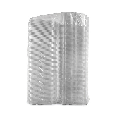 Dart ClearPac SafeSeal Tamper-Resistant/Evident Containers, Flat Lid, 64 oz, 8.1 x 7.8 x 3.3, Clear, Plastic, 100/Bag, 2 Bags/CT (DCCCH64DEF)