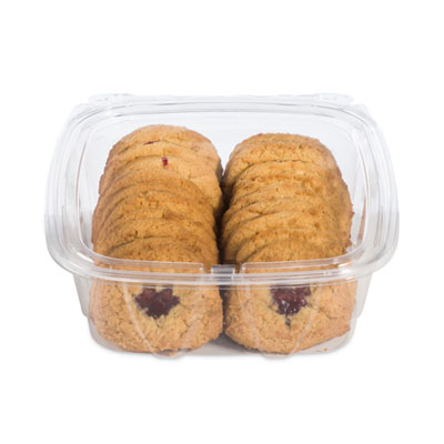 Dart ClearPac SafeSeal Tamper-Resistant/Evident Containers, Flat Lid, 48 oz, 7.8 x 8.1 x 2.5, Clear, Plastic, 100/Bag, 2 Bags/CT (DCCCH48DEF)