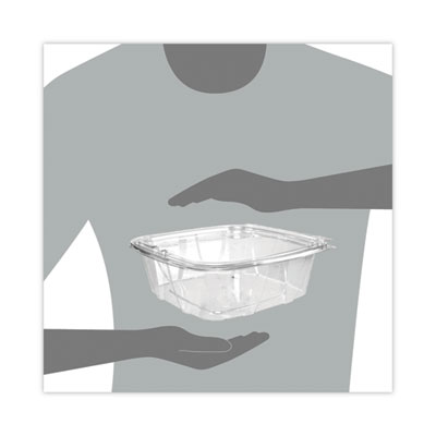 Dart ClearPac SafeSeal Tamper-Resistant/Evident Containers, Flat Lid, 48 oz, 7.8 x 8.1 x 2.5, Clear, Plastic, 100/Bag, 2 Bags/CT (DCCCH48DEF)