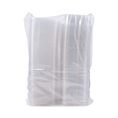 Dart ClearPac SafeSeal Tamper-Resistant/Evident Containers, Flat Lid, 48 oz, 7.8 x 8.1 x 2.5, Clear, Plastic, 100/Bag, 2 Bags/CT (DCCCH48DEF)