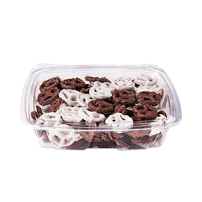 Dart ClearPac SafeSeal Tamper-Resistant/Evident Containers, Flat Lid, 35 oz, 7.9 x 8.8 x 1.8, Clear, Plastic, 100/Bag, 2 Bags/CT (DCCCH35DEF)