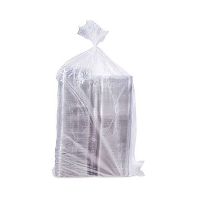 Dart ClearPac SafeSeal Tamper-Resistant/Evident Containers, Flat Lid, 35 oz, 7.9 x 8.8 x 1.8, Clear, Plastic, 100/Bag, 2 Bags/CT (DCCCH35DEF)