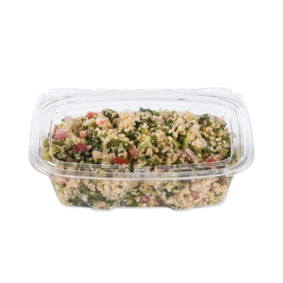 Dart ClearPac SafeSeal Tamper-Resistant, Tamper-Evident Containers, Tall, Flat Lid, 20 oz, 5.7 x 7.3 x 1.8, Clear, Plastic, 200/CT (DCCCH20TF)