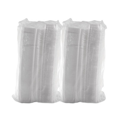 Dart ClearPac SafeSeal Tamper-Resistant, Tamper-Evident Containers, Tall, Flat Lid, 20 oz, 5.7 x 7.3 x 1.8, Clear, Plastic, 200/CT (DCCCH20TF)