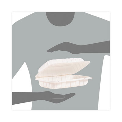 Dart Hinged Lid Containers, Hoagie Container, 6.5 x 9 x 2.8, White, Plastic, 200/Carton (DCC206MFPPHT1)