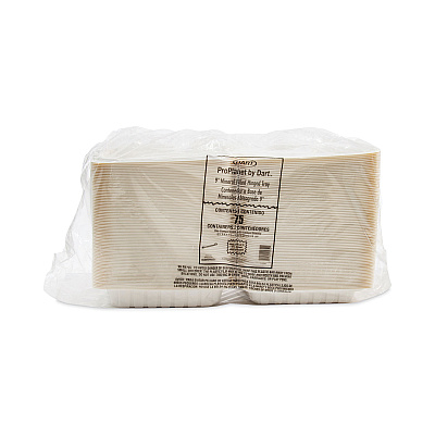 Dart Hinged Lid Containers, Single Compartment, 9 x 8.8 x 3, White, Plastic, 150/Carton (DCC90MFPPHT1)