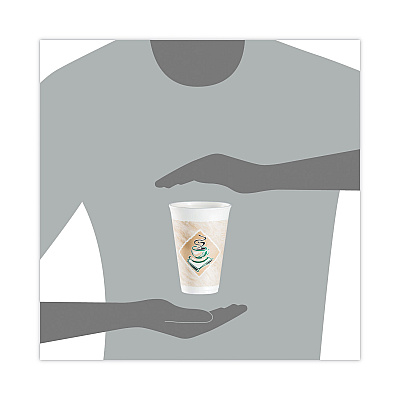 Dart Cafe G Foam Hot/Cold Cups, 16 oz, Brown/Green/White, 1,000/Carton (DCC16X16G167318)