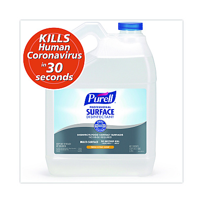PURELL Professional Surface Disinfectant, Fresh Citrus, 1 gal Bottle, 4/Carton (GOJ434204)