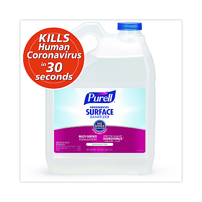 PURELL Foodservice Surface Sanitizer, Fragrance Free, 1 gal Bottle, 4/Carton (GOJ434104)
