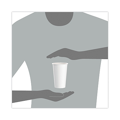 Solo Single-Sided Poly Paper Hot  Cups, 16 oz, White, 50 Sleeve, 20 Sleeves/Carton (SCC316W)
