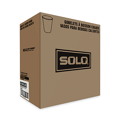 Solo Single-Sided Poly Paper Hot Cups, 12 oz, White, 50/Bag, 20 Bags/Carton (SCC412WN)