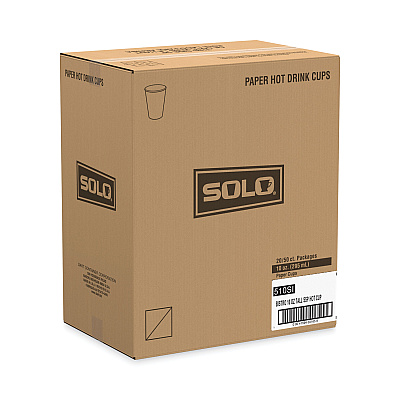 Solo Paper Hot Drink Cups in Bistro Design, 10 oz, Maroon, 1,000/Carton (SCC510SI)