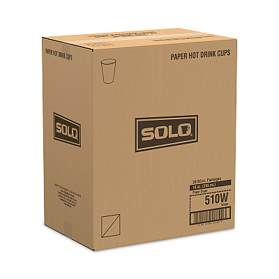 Solo Single-Sided Poly Paper Hot Cups, 10 oz, White, 1,000/Carton (SCC510W)
