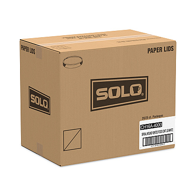 Solo Paper Lids for Food Containers, For 16 oz Containers, Vented, 3.9" Diameter x 0.9"h, White, 25/Bag, 20 Bags/Carton (SCCCH16A)