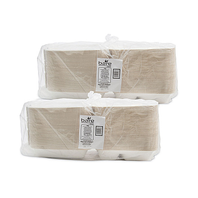 Solo Bare Eco-Forward Bagasse Hinged Lid Containers, ProPlanet Seal, 3-Compartment, 9.6 x 9.4 x 3.2, Ivory, Sugarcane, 200/Carton (SCCHC9CSC2050)