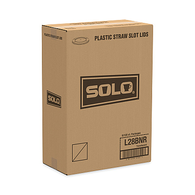 Solo Polystyrene Plastic Flat Straw-Slot Cold Cup Lids, Fits 28 oz Cups, Translucent, 960/Carton (SCCL28BNR)