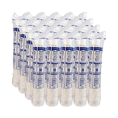 Solo Double Sided Poly Paper Cold Cups, 21 oz, Symphony Design, Tan/Maroon/White, 50/Pack, 20 Packs/Carton (SCCRNP21PSYM)