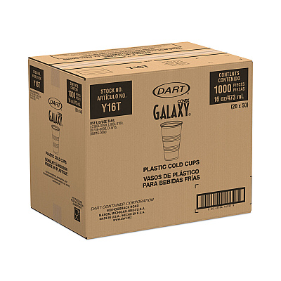 Dart High-Impact Polystyrene Cold Cups, 16 oz, Translucent, 50/Pack (DCCY16TPK)