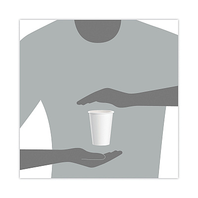Solo Single-Sided Poly Paper Hot Cups, 12 oz, White, 50/Bag, 20 Bags/Carton (SCC412WN)