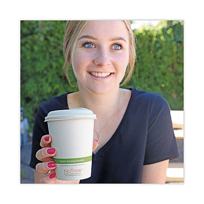 World Centric PLA Lids for Hot Cups, Fits 10 oz to 20 oz Cups, White, 1,000/Carton (WORCULCS12)