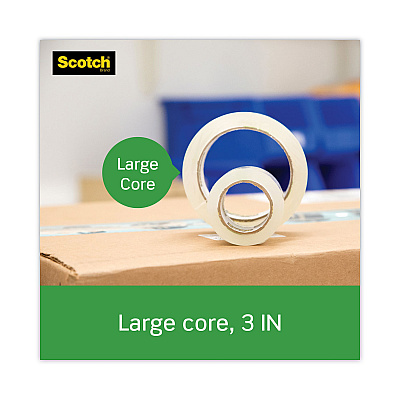 Scotch Tough Grip Moving Packaging Tape with Dispenser, 3" Core, 1.88" x 54.6 yds, Clear (MMM3500RD)