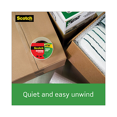 Scotch Tough Grip Moving Packaging Tape, 3" Core, 1.88" x 38.2 yds, Clear, 3/Pack (MMM35003ESF)
