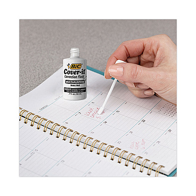 BIC Cover-It Correction Fluid, 20 ml Bottle, White, Dozen (BICWOC12DZ)