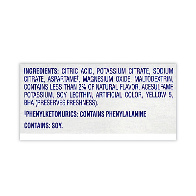 Crystal Light On-The-Go Sugar-Free Drink Mix, Lemonade, 0.17 oz Single-Serving Tubes, 30/Pack, 2 Packs/Carton (GRR30700153)