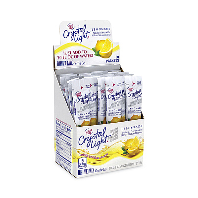 Crystal Light On-The-Go Sugar-Free Drink Mix, Lemonade, 0.17 oz Single-Serving Tubes, 30/Pack, 2 Packs/Carton (GRR30700153)