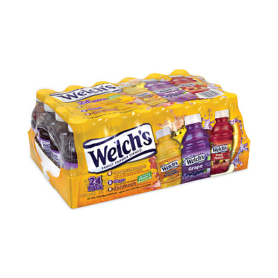 Welch's Fruit Juice Variety Pack, Fruit Punch, Grape, and Orange Pineapple, 10 oz Bottles, 24/Carton (GRR90000105)