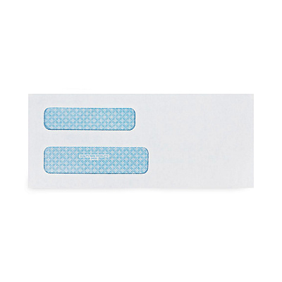 Quality Park Double Window Security-Tinted Check Envelope, #8 5/8, Commercial Flap, Gummed Closure, 3.63 x 8.63, White, 1,000/Box (QUA24532B)