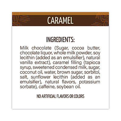 Awake Caffeinated Caramel Chocolate Bites, 0.58 oz Bars, 50 Bars/Carton (GRR30700315)