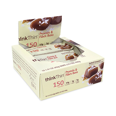 thinkThin High Protein Bars, Salted Caramel, 1.41 oz Bar, 10 Bars/Carton (GRR30700112)