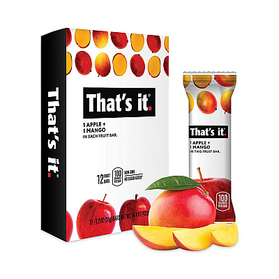 Thats it Nutrition Bar, Gluten Free Apple and Mango Fruit, 1.2 oz Bar, 12/Carton (GRR30700257)