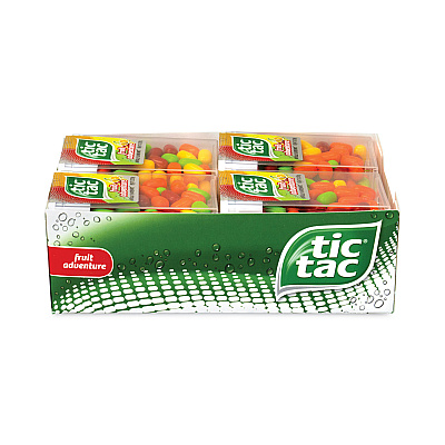 Tic Tac Fruit Adventure Mints, 1 oz Flip-Top Dispenser, 12/Carton (GRR24100014)